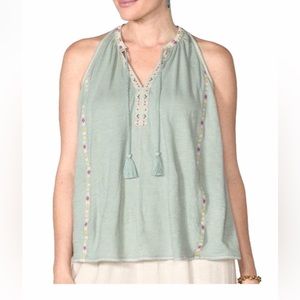NWT Matilda Jane Good Hart Kinsey Embroidered Tank. Light green. Size XL Womens